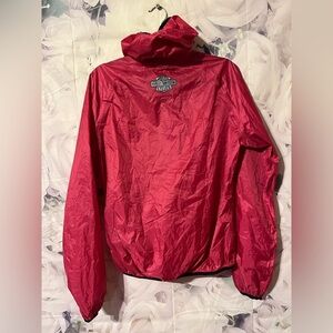 Harley-Davidson Hooded Jacket Windbreaker Women’s Size Small Pink  Rain​
